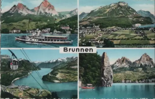 Schweiz - Schweiz - Brunnen - 4-Bilder-Karte - ca. 1965