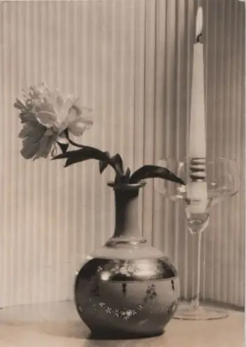 Zum Geburtstag Kerze und Vase