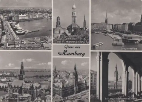 Hamburg - u.a. Jungfernstieg - 1959