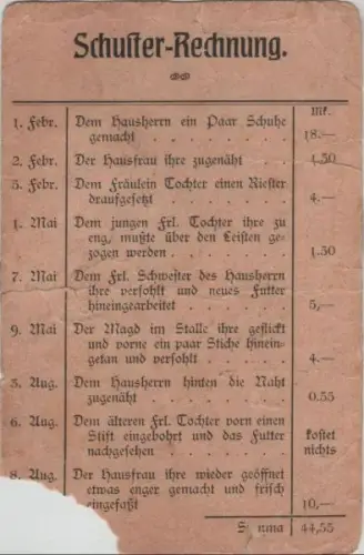 Schuster Rechnung