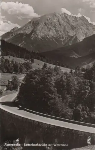 Alpenstraße - Lattenbachbrücke mit Watzmann - 1957