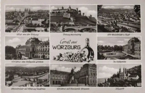Würzburg - u.a. Blick von der festung - 1966