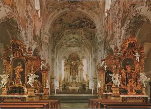 Rottenbuch - ehemalige Stiftskirche, Blick ins Innere - 1991