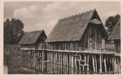Uhldingen-Mühlhofen - Dorfhalle und Hafen im Pfahldorf der Steinzeit - ca. 1965