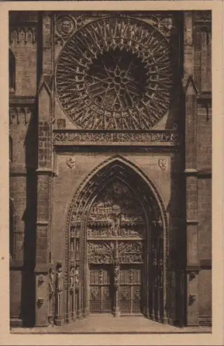 Nürnberg - Portal und Rosette an Lorenzkirche - ca. 1950