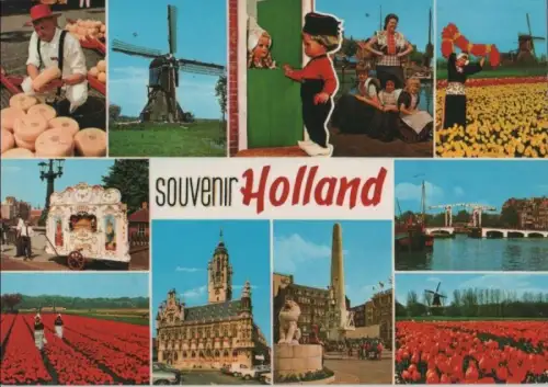 Niederlande - Niederlande - Holland - Rückseite mit Übersichtskarte bedruckt - ca. 1980