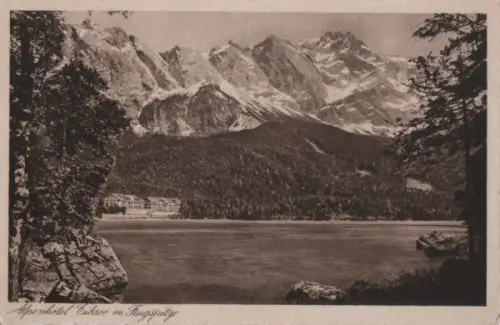 Eibsee - Alpenhotel mit Zugspitze - ca. 1955