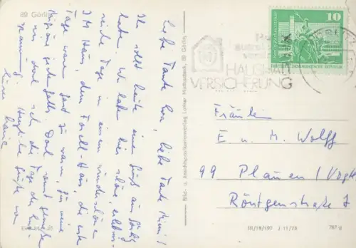 Görlitz - Leninplatz mit Rathausturm und Mönch