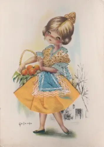 Mädchen mit echt aufgeklebtem Rock - 1978