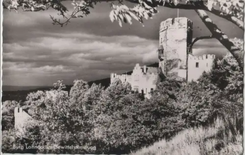 Lahn - Burg Lahneck in Gewitterstimmung - ca. 1960