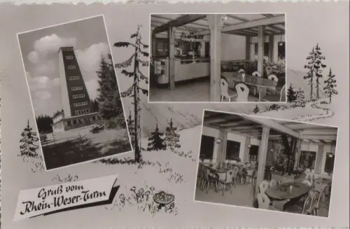 Oberhundem (OT von Kirchhundem) - Rhein-Weser-Turm - ca. 1955