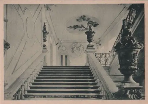 Ludwigsburg - Schloß, Treppenaufgang - ca. 1950