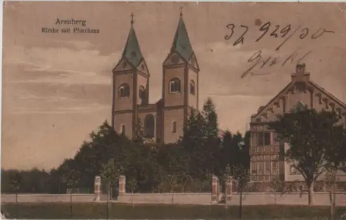 Koblenz-Arenberg - Kirche mit Pfarrhaus - 1920