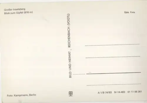 Inselsberg - Blick zum Gipfel