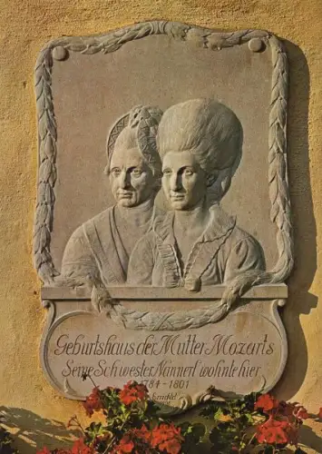 Österreich - Sankt Gilgen - Österreich - Geburtshaus Mutter Mozarts, Gedenktafel
