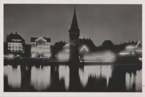 Lindau - Hafen bei Nacht - ca. 1965