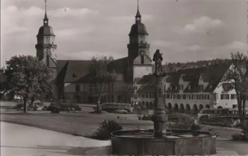 Freudenstadt - Evangelische Stadtkirche und Marktplatz - ca. 1960