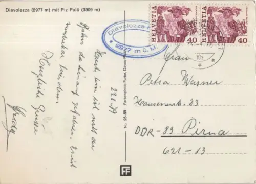 Schweiz - Diavolezza - Schweiz - mit Piz Palü
