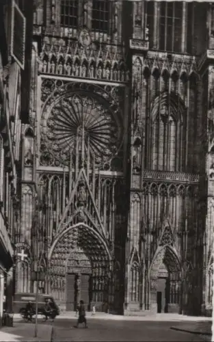 Frankreich - Frankreich - Strasbourg - Münster, Mauptportal mit Rosette - 1956