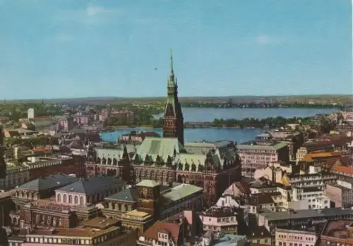 Hamburg - Rathaus von oben - 1975