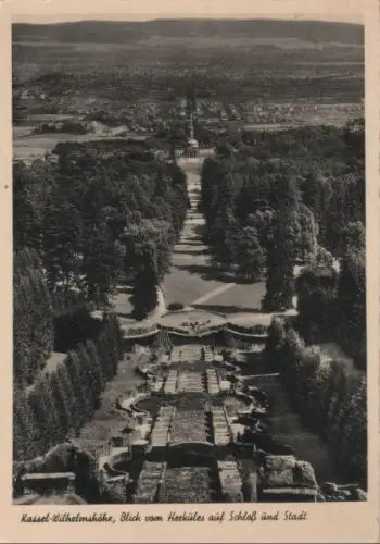 Kassel-Wilhelmshöhe - Blick auf Schloß und Stadt - ca. 1955