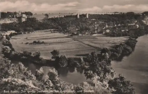 Bad Kösen - Der große Saalebogen mit Rudelsburg und Saaleck - 1959