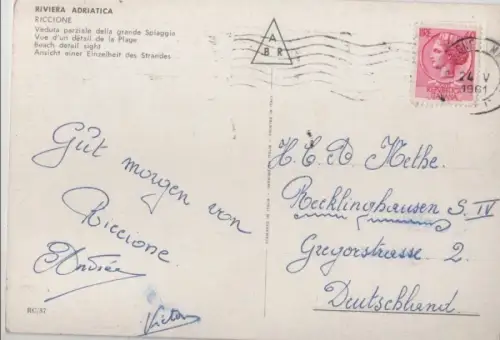 Italien - Riccione - Italien - Teil des Strandes