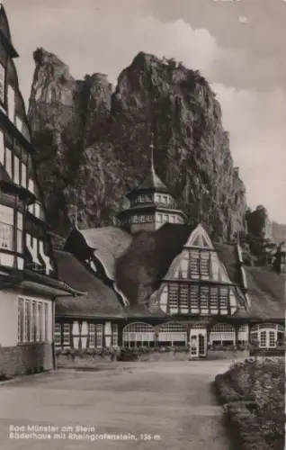 Bad Münster am Stein - Bäderhaus mit Rheingrafenstein - ca. 1960