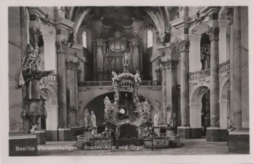 Bad Staffelstein, Vierzehnheiligen - Gnaden-Altar und Orgel - ca. 1955