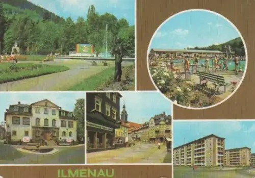 Ilmenau - Anlage am Kreiskulturhaus, Schwimmsportstätte Deutsch-Polnische Freundschaft, Blick zum Museum,