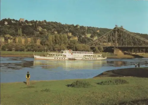 Dresden - Blick zum Blauen Wunder - ca. 1980
