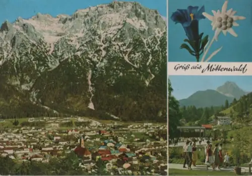 Mittenwald - Kurpark mit Wetterstein - 1967