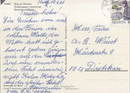 Schweiz - Simplon - Schweiz - Brig