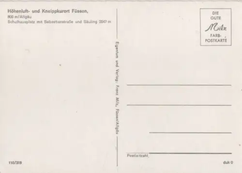 Füssen - Schulhausplatz mit Sebastianstraße