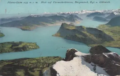 Schweiz - Pilatus-Kulm - Blick zu Vierwaldstättersee - 1913
