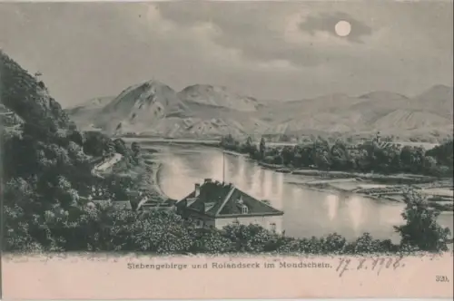 Remagen-Rolandseck - mit Siebengebirge im Mondschein - 1908