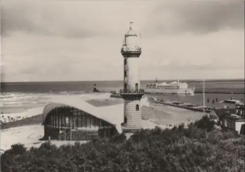Rostock-Warnemünde - Hafeneinfahrt mit Fähre - 1970