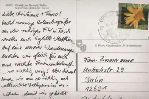 Schweiz - Zermatt - Schweiz - Findeln - Matterhorn