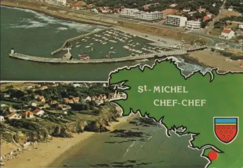Frankreich - Frankreich - Saint-Michel-Chef-Chef - Le port et la plage - 1986