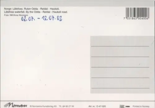 Norwegen - Latefossen - Norwegen - Ruten Odda