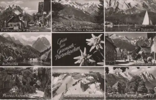 Garmisch-Partenkirchen - u.a. Eibsee mit Zugspitze - ca. 1960