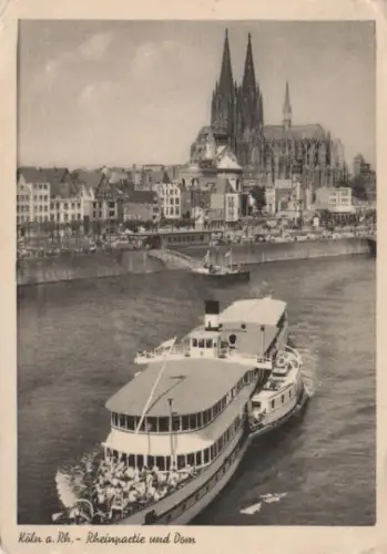 Köln - Rheinpartie und Dom - 1955