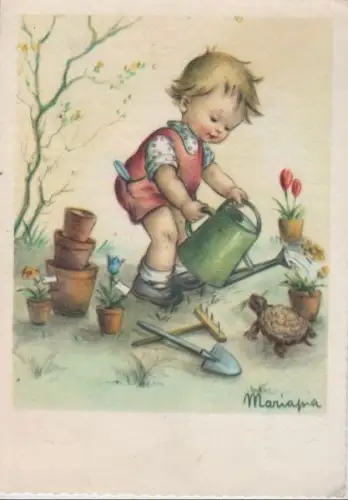 Kind mit Gießkanne