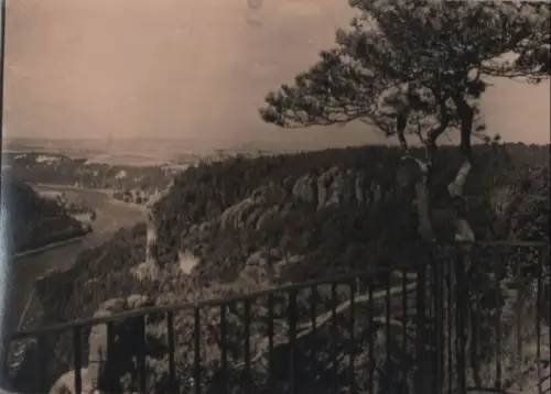 Wehlen - Blick vom Basteifelsen - 1962