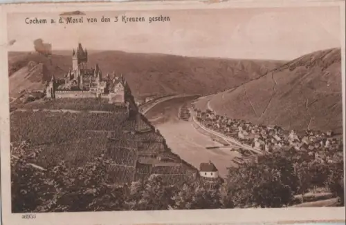 Cochem - von den 3 Kreuzen gesehen - 1920