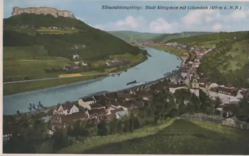 Königstein - mit Lilienstein - ca. 1925