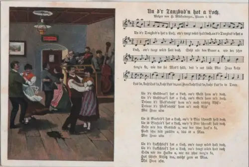 Liedkarte Un dr Tanzbudn hot a Loch