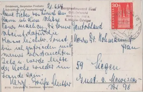 Schweiz - Grindelwald - Schweiz - Bergstation Firstbahn