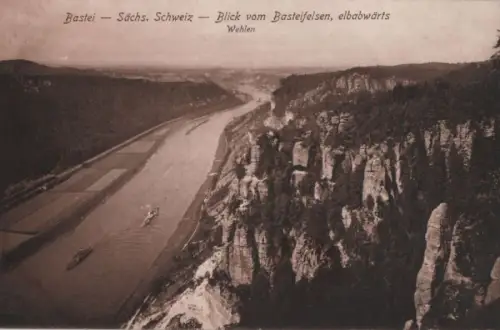 Sächsische Schweiz - Bastei, Blick vom Basteifelsen - ca. 1935