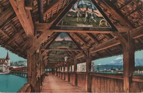 Schweiz - Schweiz - Luzern - Kapellbrücke - ca. 1950